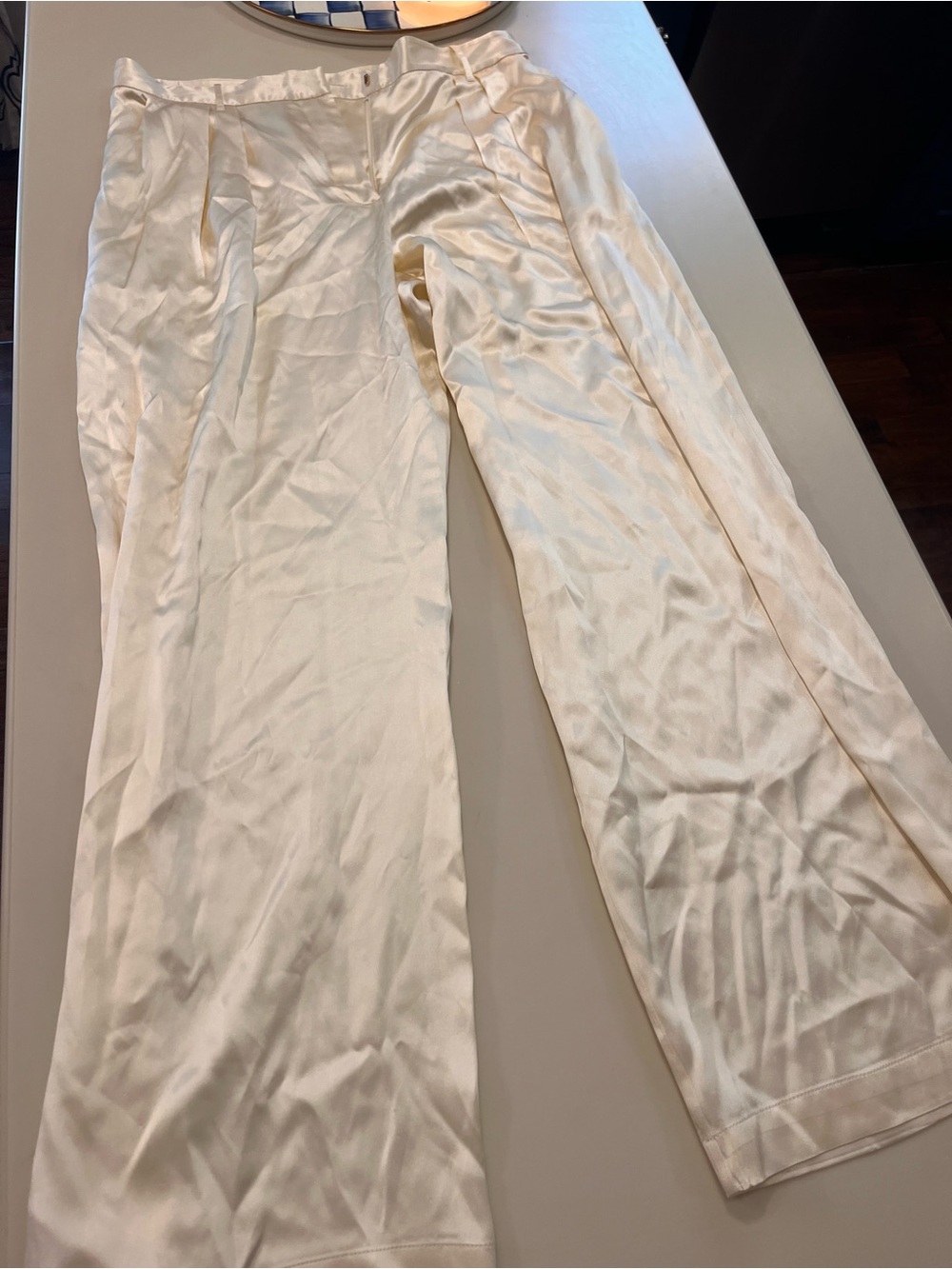 Women’s  Cream Satin Dress Pants